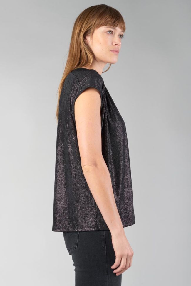 Top sans manches Paula noir irisé