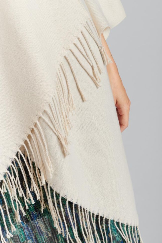 Poncho Pili beige crème