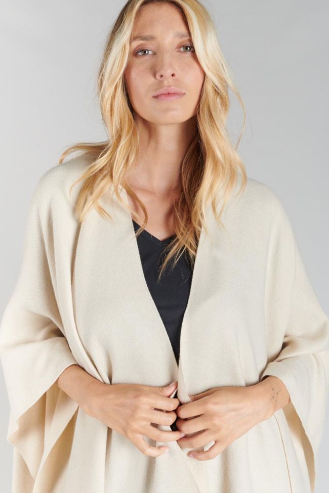 Poncho Pili beige crème