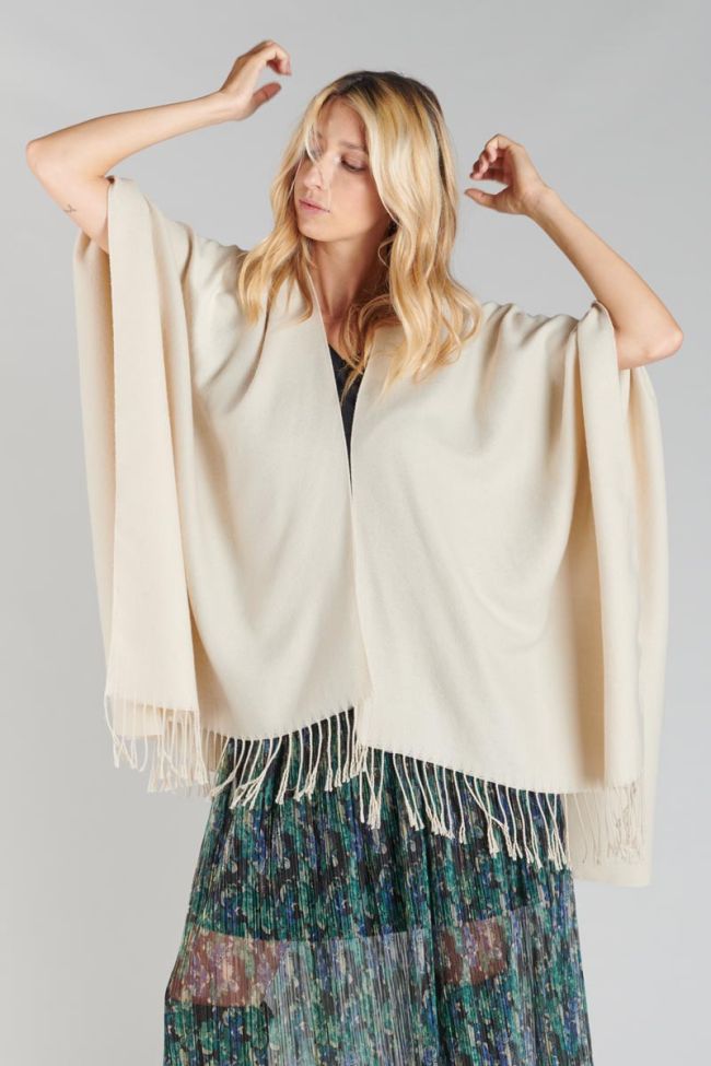 Poncho Pili beige crème