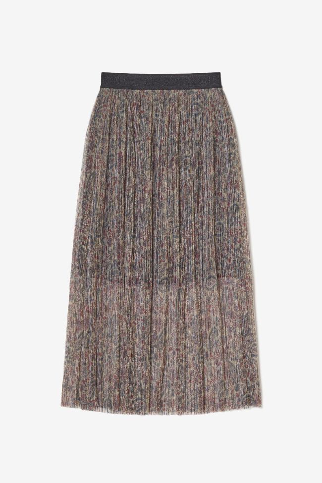 Jupe longue Aresgi à motif cachemire irisé doré