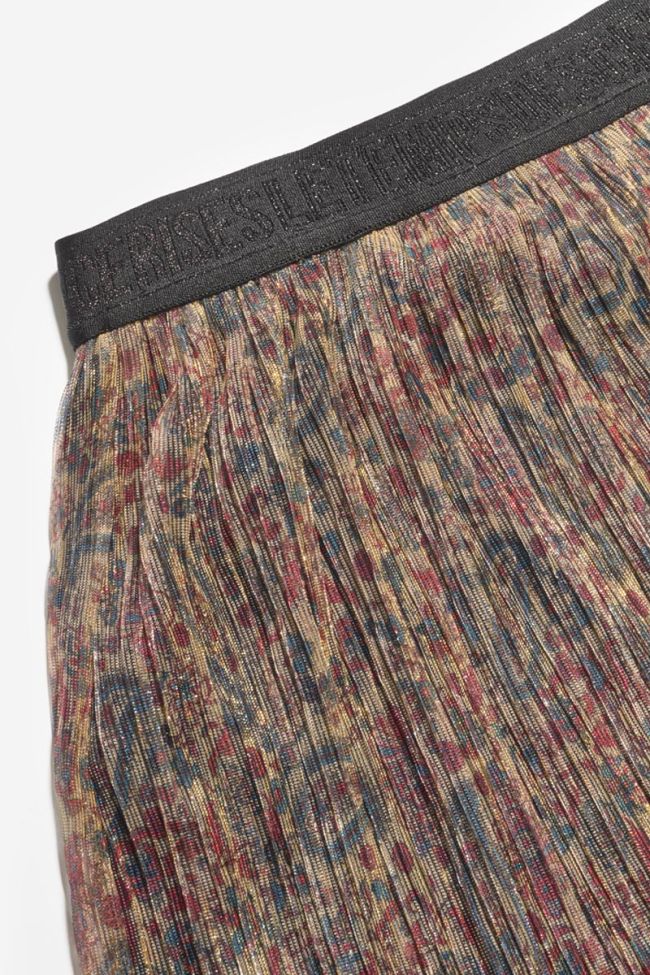 Jupe longue Aresgi à motif cachemire irisé doré