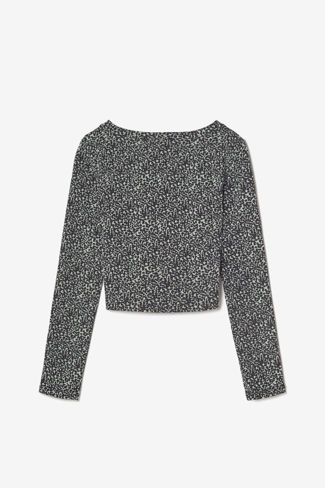 Crop top Besgi à motif léopard vert