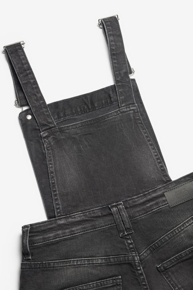 Salopette pantalon Camil en jeans noir délavé