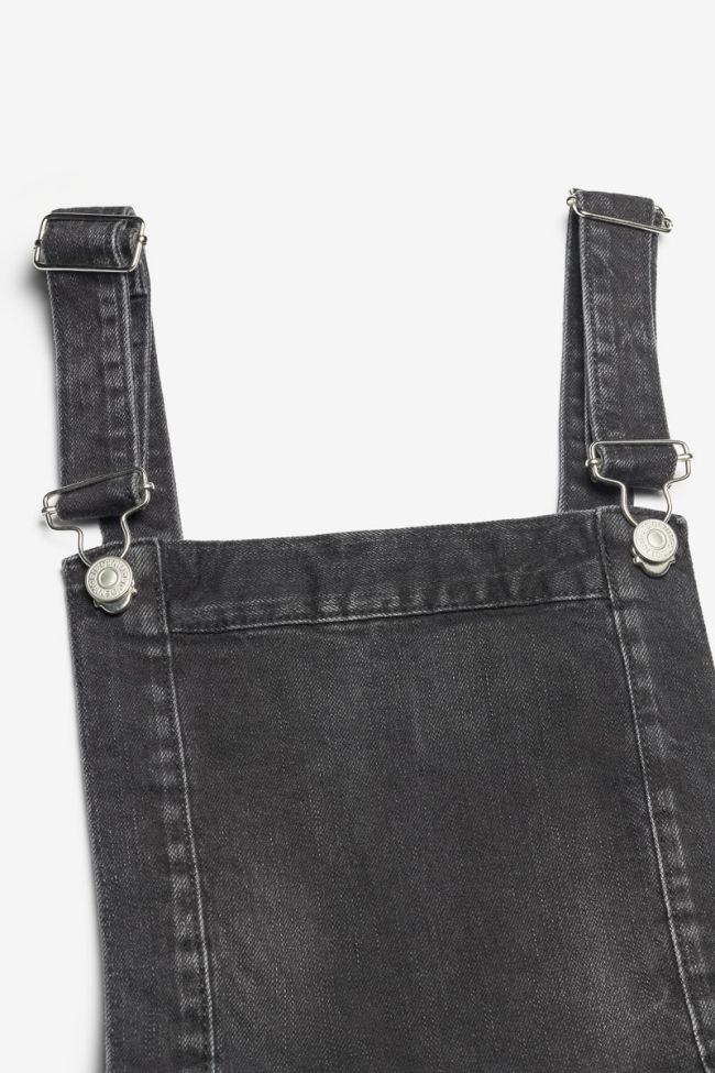 Salopette pantalon Camil en jeans noir délavé