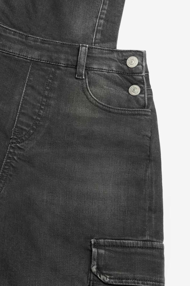 Salopette pantalon Camil en jeans noir délavé