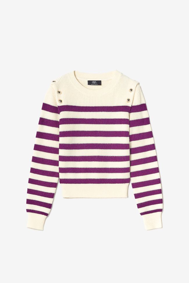 Pull Faniagi marinière prune