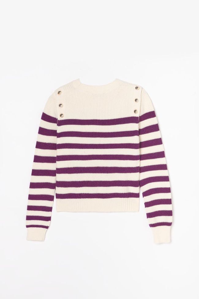 Pull Faniagi marinière prune