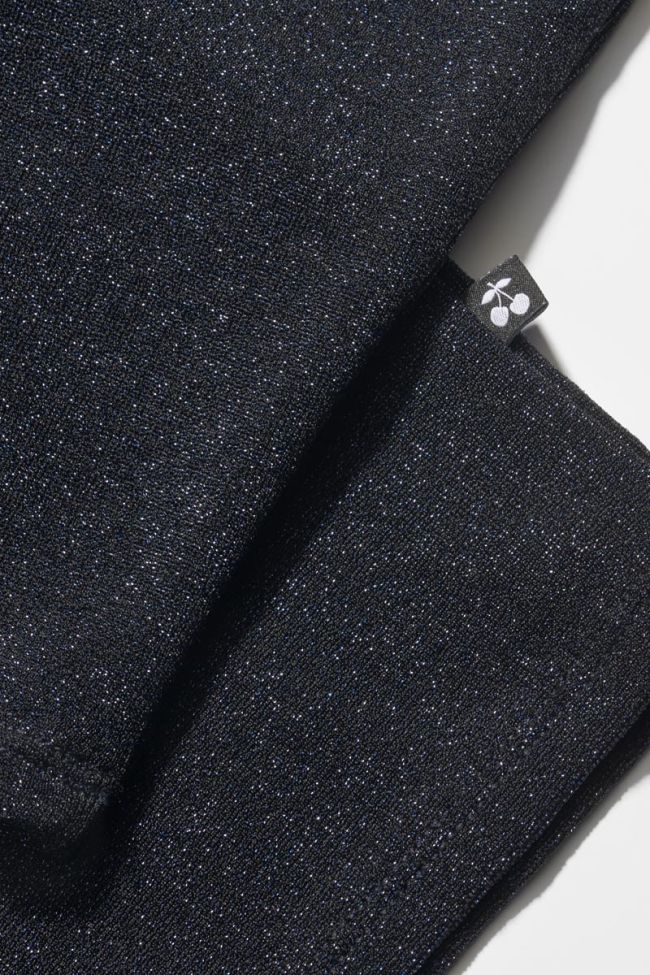 Crop top Floragi bleu nuit irisé