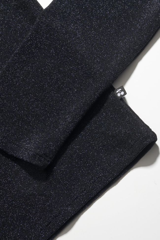 Crop top Floragi bleu nuit irisé