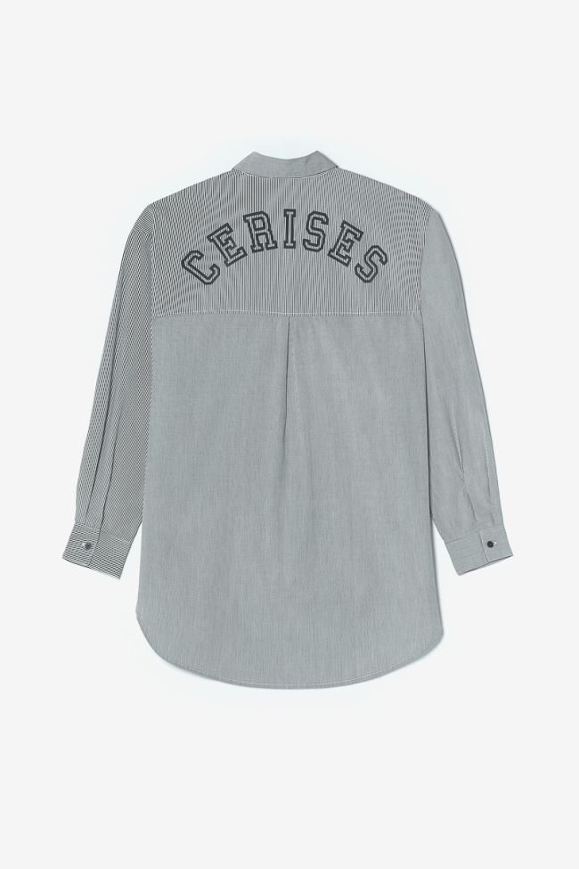 Chemise oversize Ginagi à rayures vertes