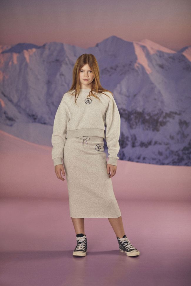 Jupe mi-longue Linagi gris chiné