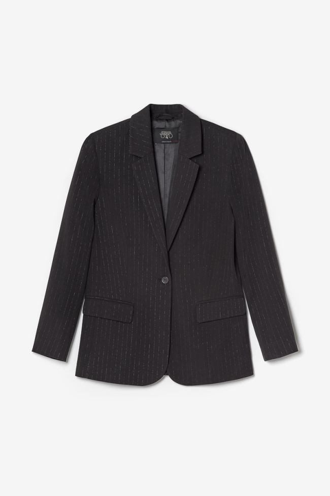 Veste blazer Neelagi noire à rayures