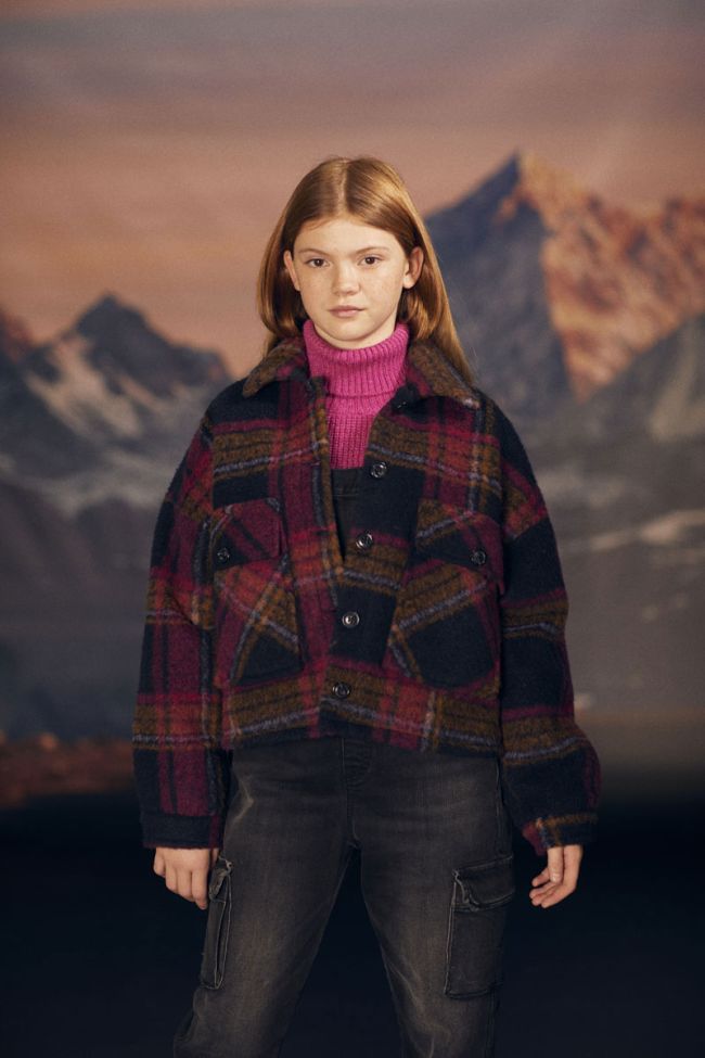 Veste Osirisgi à carreaux bleu nuit et rose