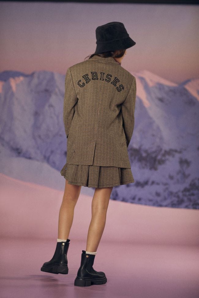 Veste blazer Zoyagi à motif pied de poule