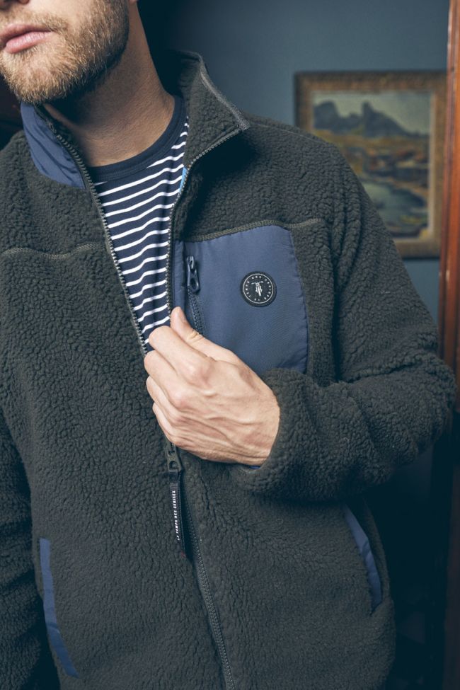 Veste bi-matière Brome kaki