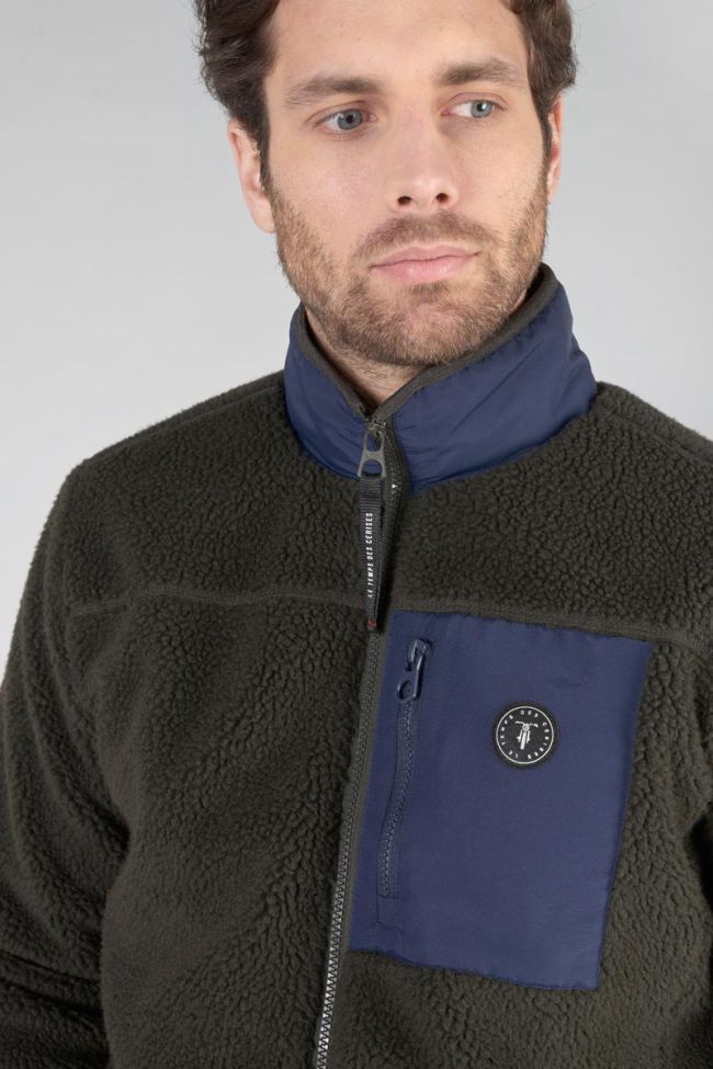 Veste bi-matière Brome kaki