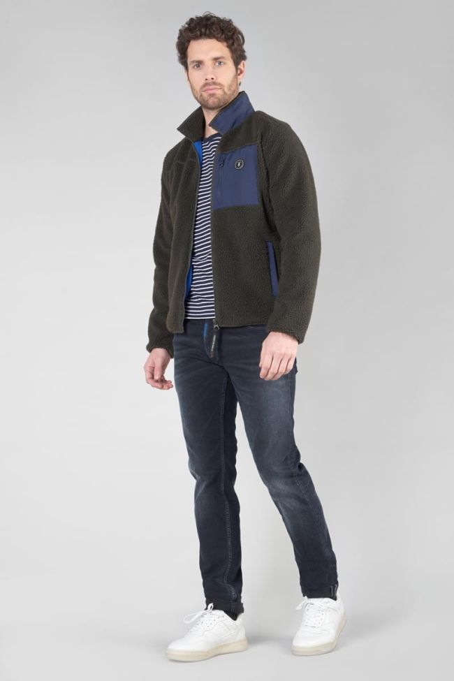 Veste bi-matière Brome kaki