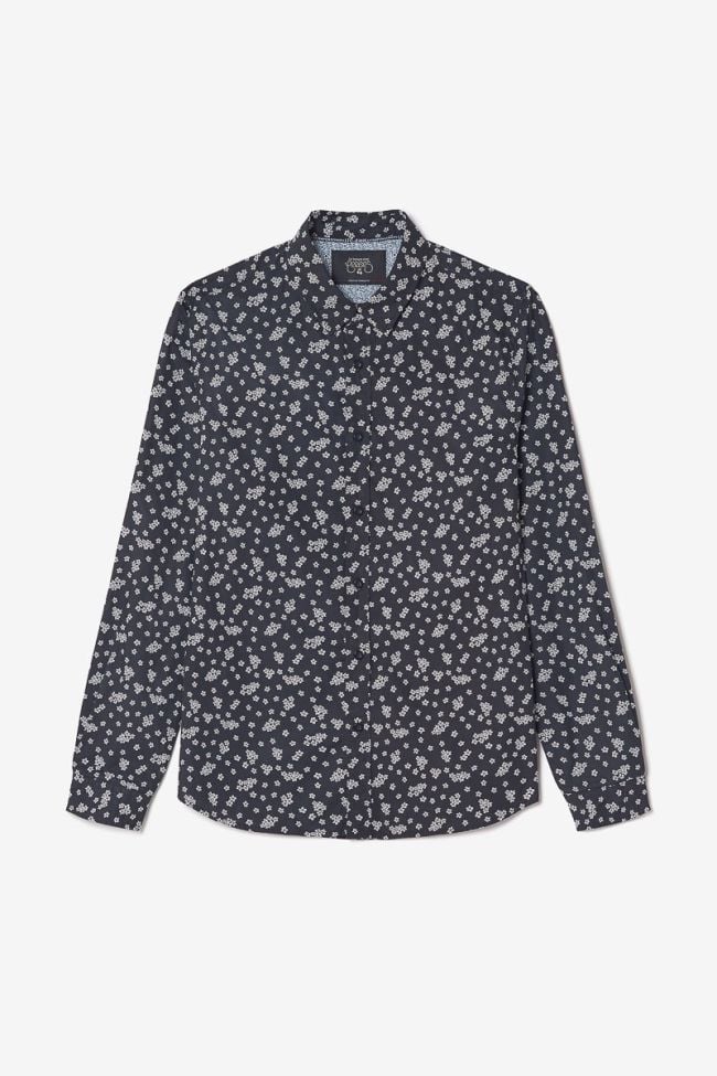 Chemise Cesal noire à motif fleuri