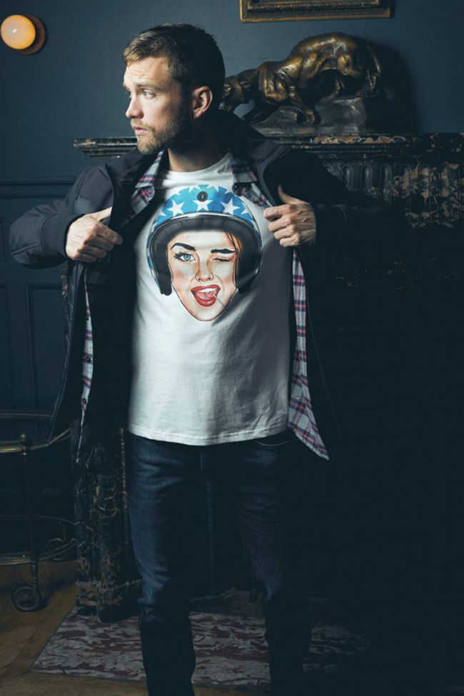 T-shirt Cram blanc imprimé