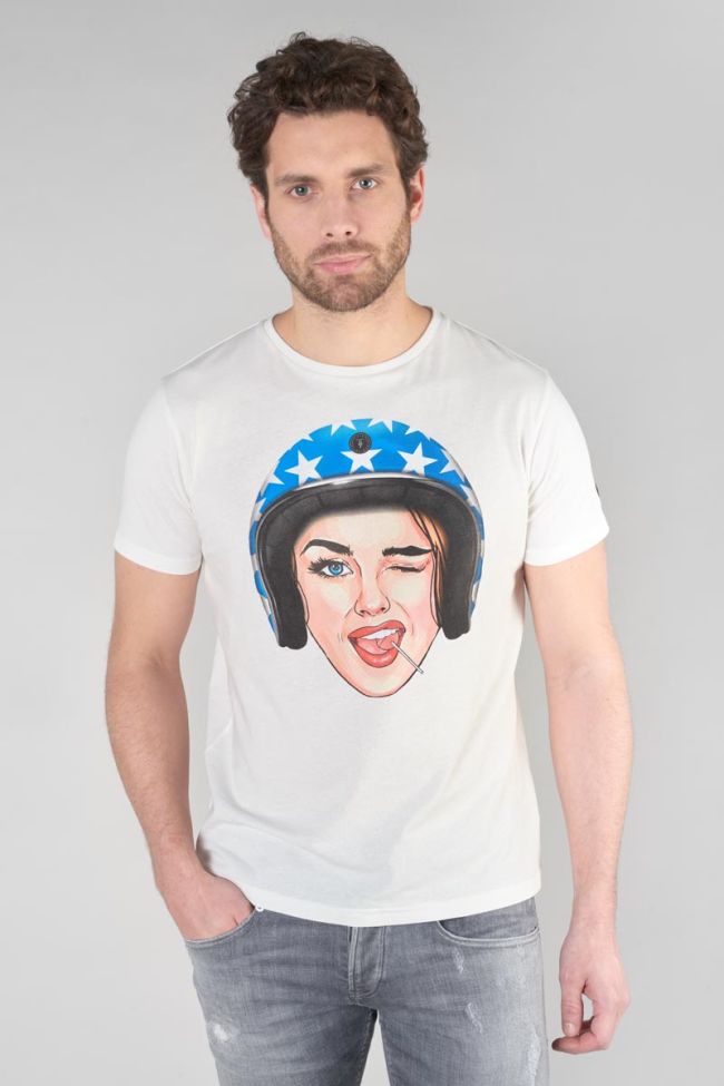 T-shirt Cram blanc imprimé