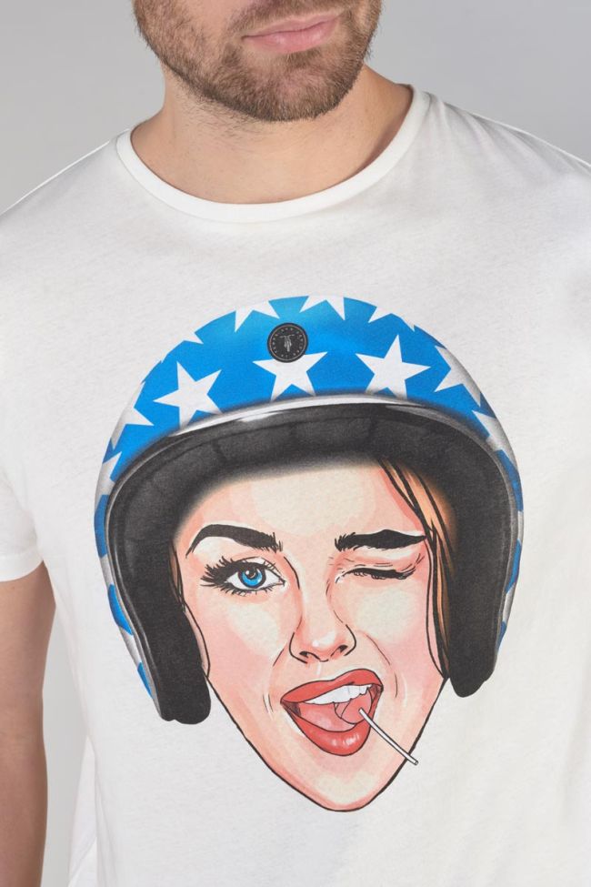 T-shirt Cram blanc imprimé