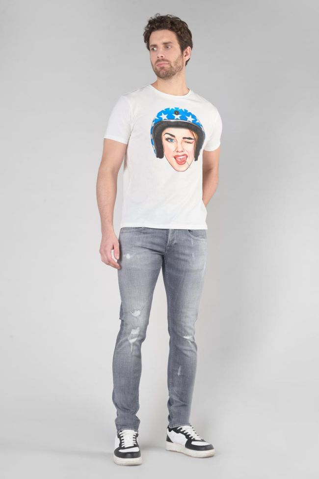 T-shirt Cram blanc imprimé