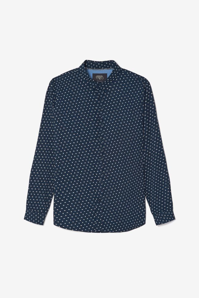 Chemise Gisor bleu marine à motif