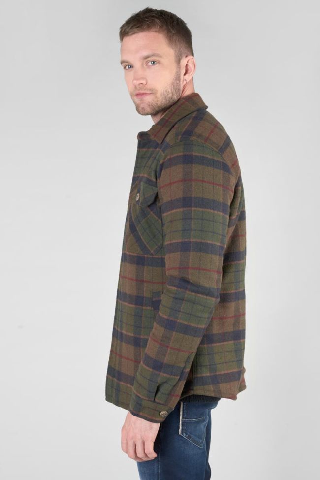Veste surchemise Kezol à carreaux kaki