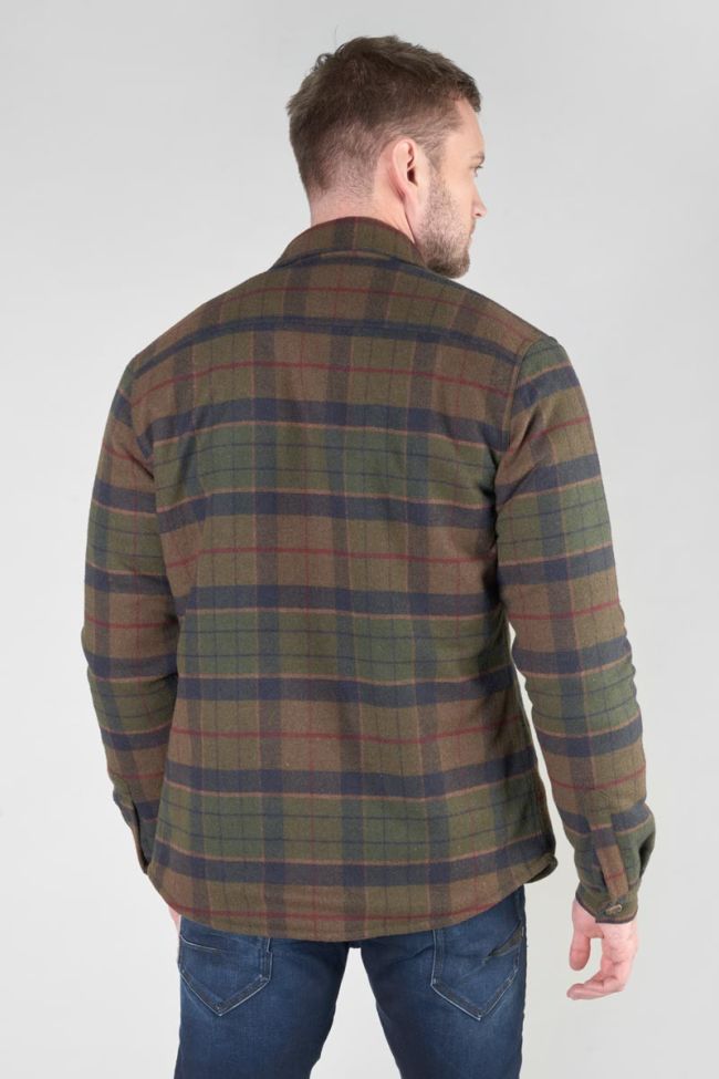 Veste surchemise Kezol à carreaux kaki
