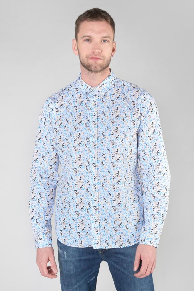 Chemise Mariot blanche à motif feuilles