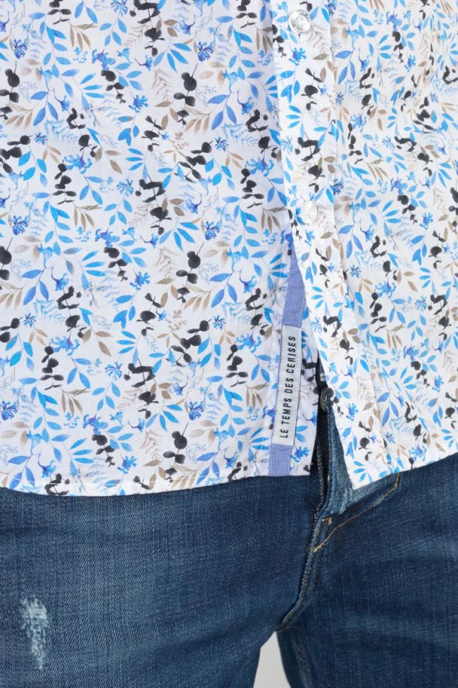 Chemise Mariot blanche à motif feuilles