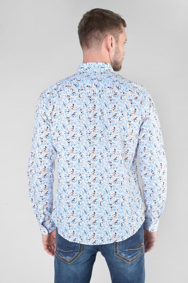 Chemise Mariot blanche à motif feuilles