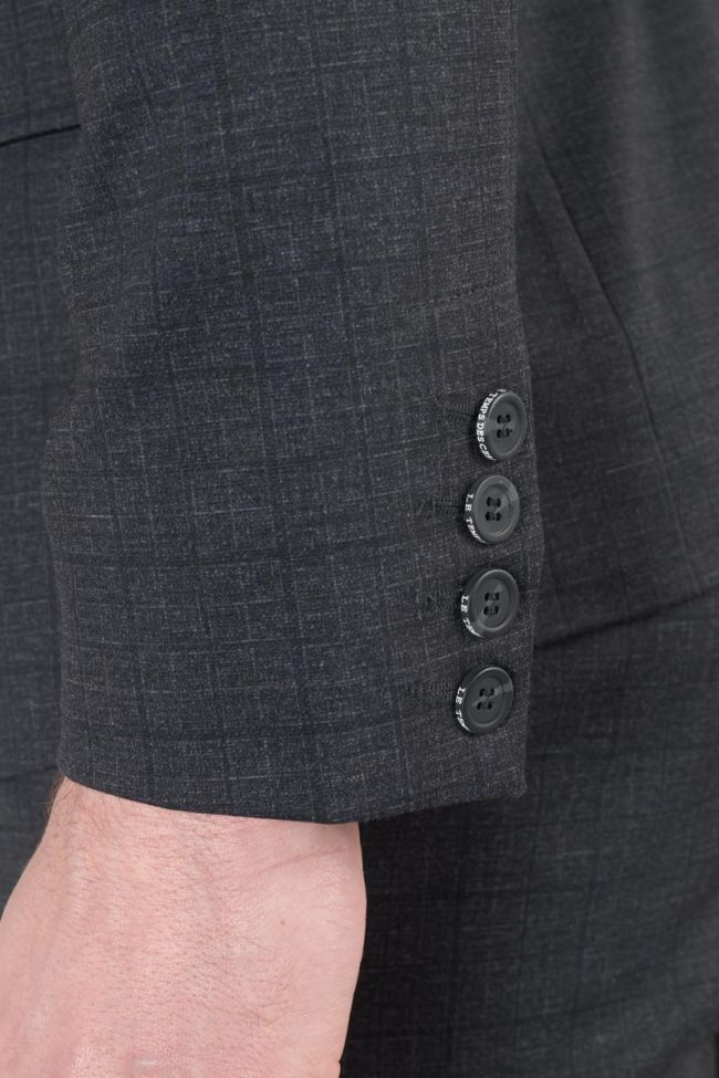 Blazer Natice gris foncé à carreaux
