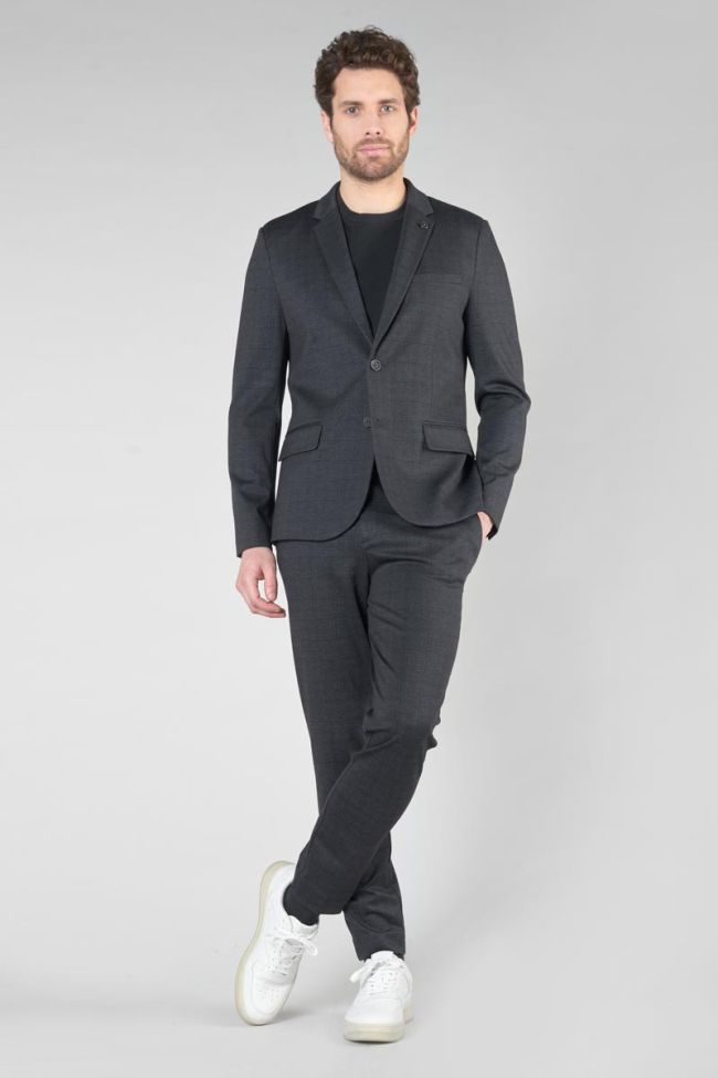 Blazer Natice gris foncé à carreaux