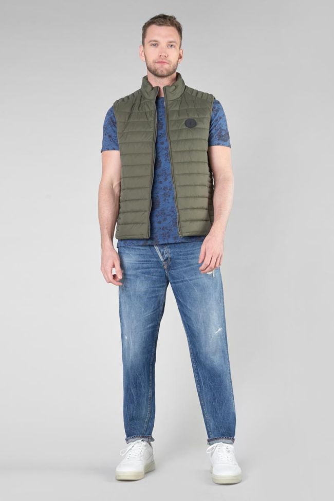 T-shirt Pagan bleu à motif 