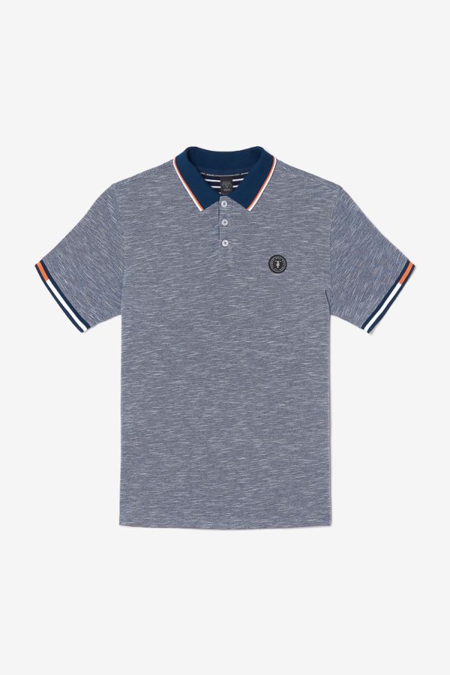 Polo Polar en jersey chiné bleu marine