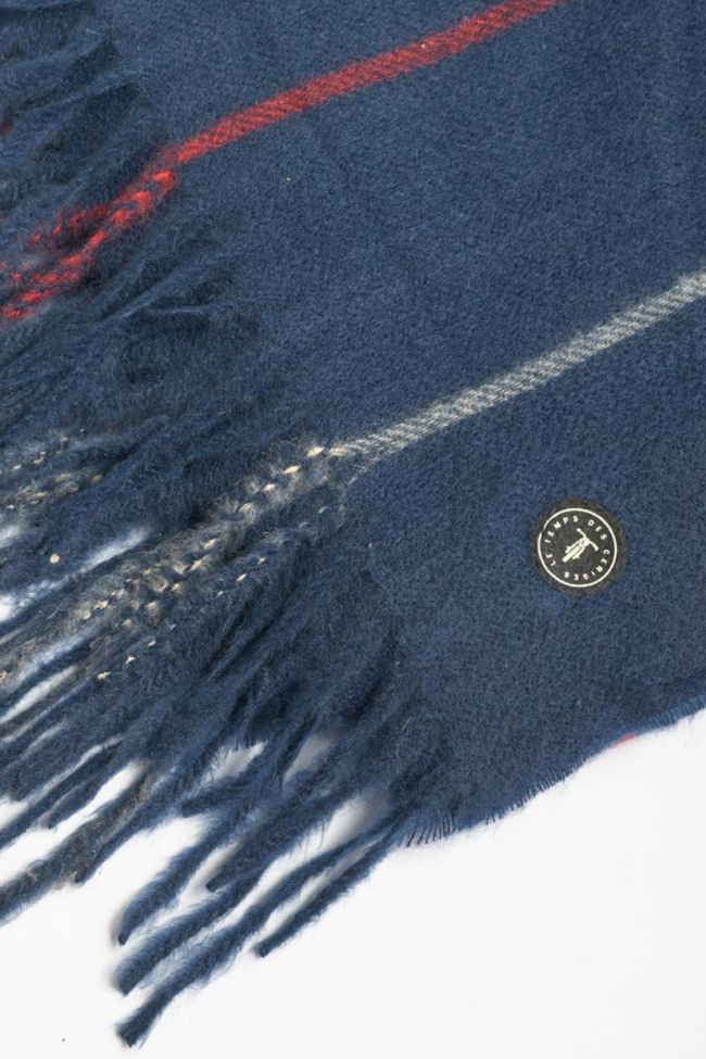 Echarpe Rosim à carreaux bleu marine et rouge
