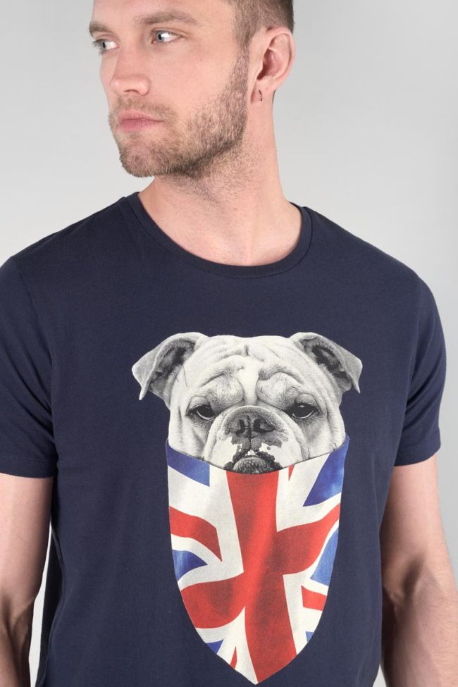 T-shirt Vagrav bleu nuit imprimé