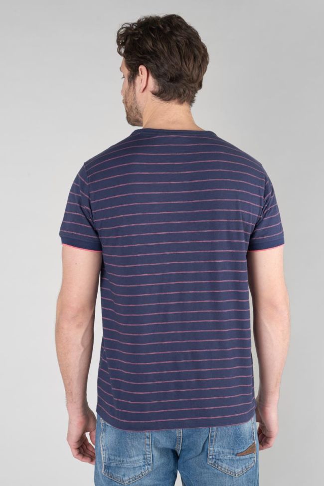 T-shirt Velas bleu marine à rayures