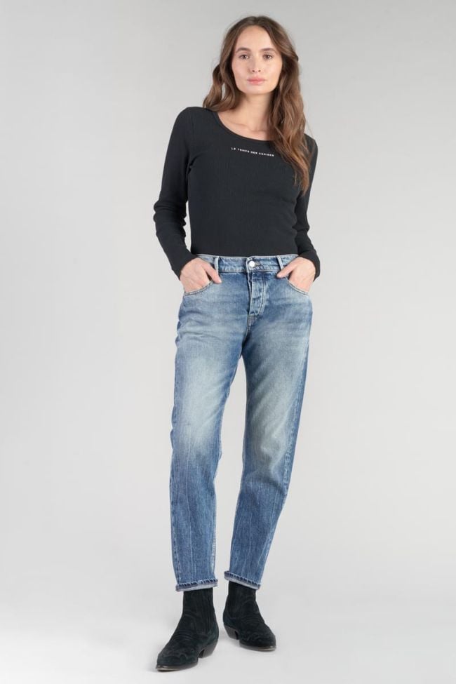 Jeans 400/20 mom Basic taille haute 7/8ème bleu N°4