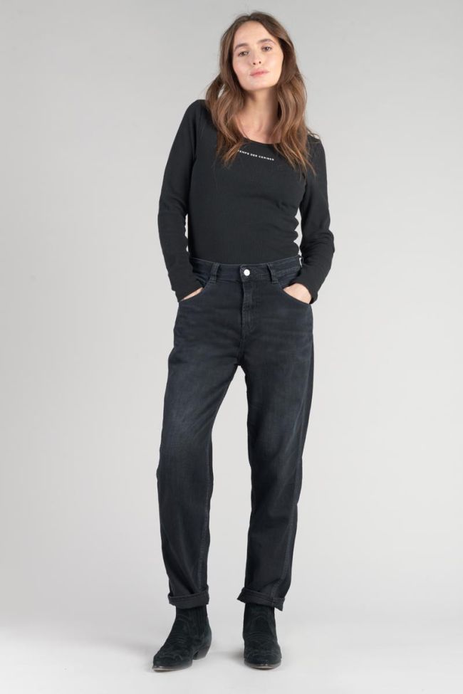 Jeans 400/60 girlfriend Basic taille haute bleu-noir N°1