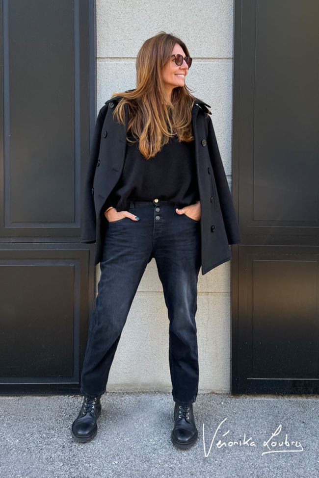 Cove 400/60 girlfriend by Véronika Loubry jeans taille haute bleu-noir N°1