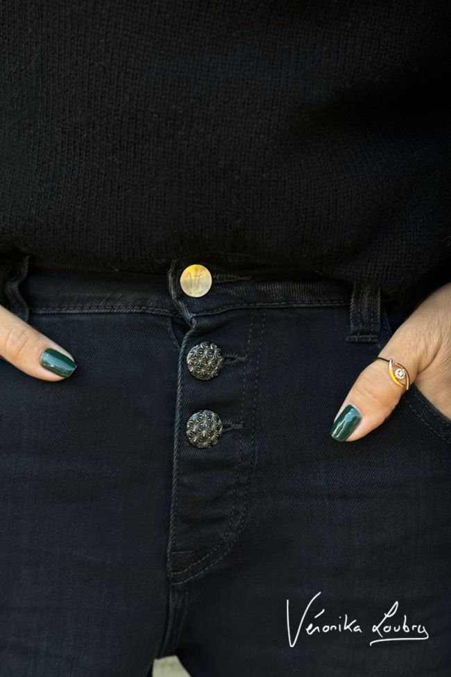 Cove 400/60 girlfriend by Véronika Loubry jeans taille haute bleu-noir N°1