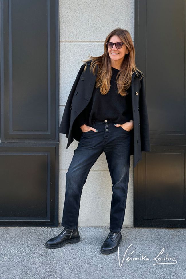 Cove 400/60 girlfriend by Véronika Loubry jeans taille haute bleu-noir N°1