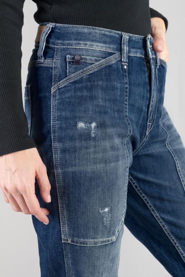 Jeans 400/60 girlfriend Union taille haute 7/8ème destroy bleu N°3