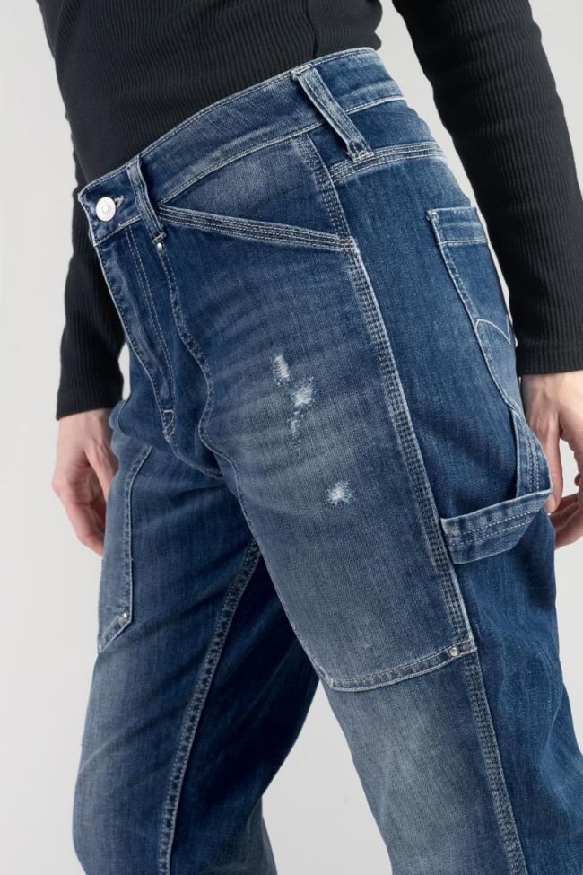 Jeans 400/60 girlfriend Union taille haute 7/8ème destroy bleu N°3