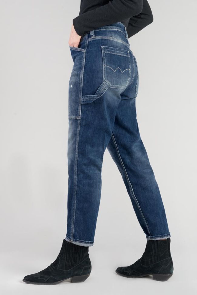 Jeans 400/60 girlfriend Union taille haute 7/8ème destroy bleu N°3