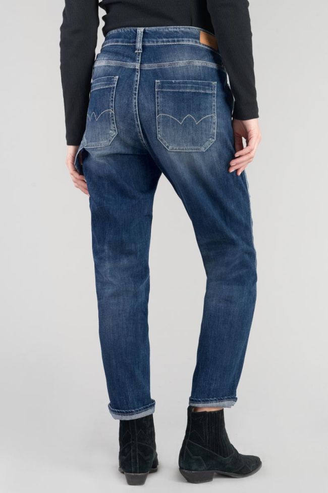 Jeans 400/60 girlfriend Union taille haute 7/8ème destroy bleu N°3