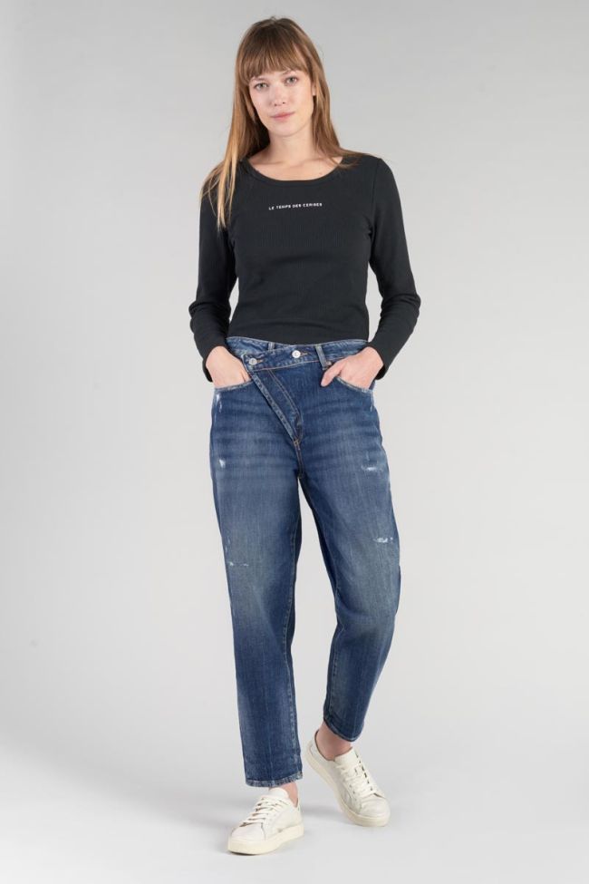 Jeans boyfit Cosy 7/8ème destroy bleu N°2